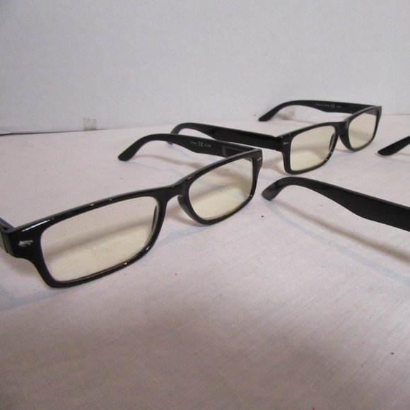 Lot of 3 Black Eyekeeper Rectangular Blue Light Filter Computer Glasses +2.25 - Picture 3 of 5